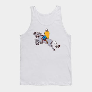 Crusader Knight Riding Horse  Retro Tank Top